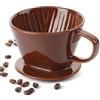 DOWAN Filtro per Caffè in Porcellana 10,9 x 8 cm per Dimensione Filtro 2, Filtro Permanente per Casa, Caffè, Ristoranti, Regalo per Mamma Papà Amici, Marrone