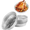Kunjocy 30 Pezzi Vassoi Rotondi in Alluminio, 18 cm Piatti in Stagnola Monouso Contenitori per Friggitrice ad Aria Fodere per Vassoi Rotondi in Alluminio per Festa Cottura Arrosto Cucina