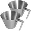 NEOUZA Tazzine dosatrici per espresso da 100 ml, confezione da 2, in acciaio inox, gadget da cucina per caffè espresso, accessori per caffè espresso (argento opaco)
