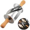 BYFRI 1pc Croissant Roller, Croissant Cutter, Acciaio Inossidabile di Rolling Cutter per La Fabbricazione del Pane Croissant Wheel Pasta Frolla