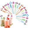 BINYI Cannucce Cocktail Plastica Riutilizzabili Cannuccia Riutilizzabile Bambini 16 Pezzi Reusable Straw Spesse Cannucce Carta Colorate Lunghe per Feste di Caramelle Cannuccia Plastica (Caramelle)