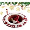 Runkoyea Tappeto Illusione Ottica | Decorazione Natalizia 3D Divertente Rotonda | Tappeto Per Aree Trapuntato Con Effetto Visivo Di Babbo Natale | per Festa Natalizia Esterno Patio Portico Camera da