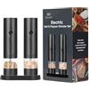 Generico Electric Grinder Set, Salt Pepper Grinder, Rechargeable Chili Grinder, Automatic Grinders, Rechargeable Chili and Pepper Grinders with Led Light, Automatic Mill Bottle for Salt