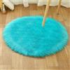 Tomifine Tappeto in Pelle di Agnello, Imitazione Della Pelliccia Tappeti, Morbido e Peloso per Stanza da Letto o Soggiorno Tappeto Soffice o Copertura per Divani e Sedie (60 cm,Blu Scuro)