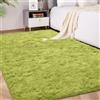 FVVRAX Tappeto Peloso Verde 140x200 cm per Salotto e Camera da Letto - Tappeto Morbido Extra Pelo Lungo, Ideale per Decorazione Casa Moderna | Rug Antiscivolo
