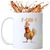 Generico Funny Chicken Mug,F-Caw-F Coffee Mug,Ceramic Farmhouse Themed,Animal Tea Trumbler,with Ergonomic Handle,Humor Novelty Chicken Cup,Large Capacity,Home Decor,for Breakfast
