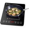 AMZCHEF Piastra a Induzione Singolo AMZCHEF, da 2000 W con design sottile, 20 livelli di potenza, temperatura, controllo sensore tattile, timer, nero
