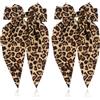 Mabor 2 fermagli per capelli con stampa leopardata con nastro a coda lunga in raso leopardato grande fiocco per capelli in metallo, accessori per lo styling per donne e ragazze