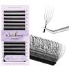 Natuhana 5D U Extension Ciglia 0.07mm C/D/L/LU Curl Forma U Ciglia Finte Ciuffetti Naturali Premade Fan Eyelash Extensions Volume Russo Professionale(Nero,0.07C,10mm)