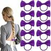 ELNX 10 Pezzi Accessori per Capelli Viola, Elastici Scrunchies con Fiocco per Bambine e Donne, Fermacapelli per Scuola e Tempo Libero (Viola Scuro)