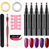 Genérico Set Di Per Smalto Per Unghie - Set Di Smalto Per Unghie | Pensi Di Smalto Per Unghie 5x, Strato Superiore Di Base Di Gel, Kit Di Smalto Gel Adatto Per La Casa, Sale