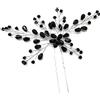 Zonfer Le Donne Grandi Perle Di Cristallo Nero Dei Capelli Della Sposa Pin E Clip Strass Donne Forcella a Pageant Accessori Nozze Gioielli