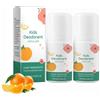 Generisch 2 deodoranti naturali per bambini e adolescenti, roll-on ipoallergenico, previene la pelle secca, 100 ml
