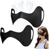 CHENNAN 2 toppe per crema solare per contorno occhi, maschera facciale leggera, traspirante e protegge dal sole, con orecchini, per sport all'aperto e vacanze (colore nero)