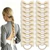 ELNX 20 Pezzi Elastici per Capelli con Fiocco, Fiocchi per Capelli per Ragazze, Bambini e Donne, Accessori per Capelli per Scuola e Uso Quotidiano, Bianco Sporco