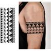 Generico Adesivo per tatuaggio temporaneo a forma di bracciale geometrico, duraturo e impermeabile, tatuaggi finti realistici per uomo e donna, braccio e gamba.(1pcs)