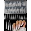 XIAOHEBAN 120 Pezzi Unghie Finte Nail System Dual Nail Form, 12 Taglie Dual Form Mandorla Acrilico Tip Unghie Ricostruzione con Scala Graduata per Unghie Strumenti, Per Manicure E Nail Art Diy At Home