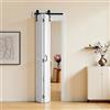 VEVOR Porta Scorrevole a Soffietto da 609 x 2134 x 35 mm, in MDF per Armadio con Kit Ferramenta, Design Salvaspazio con Telaio a H, Assemblaggio Autonomo per Camera da Letto, Guardaroba, Bianco