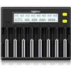 MiBOXER Caricabatteria 18650, Caricabatterie MiBOXER 8 Baie con Display LCD Automatico, Ricarica Rapida LiFePO4 Ni-MH Ni-CD AA AAA C 21700 26650 13650 16340 18350 18700 RCR123