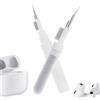 Ruentech Kit di pulizia per Jabra Elite 75t/Elite 65t/Active 75t/Elite 7 Pro, spazzola morbida floccata strumento spugna per Jabra Elite 3/4/5/7/8/10 Bluetooth custodia di ricarica (bianco + bianco)