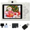 Trayneel Fotocamera HD a doppio obiettivo con schermo IPS da 2 8 pollici, sensore CCD da 48 MP, 2 video 5K UHD, supporto OTG, compatibilità con schede TF e zoom ottico 8x per uso studentesco (bianco 32G)