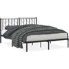 vidaXL Struttura letto con testiera in metallo nero 150x200 cm