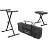 Audibax Onyx Pack - Supporto, Panca e Custodia per Pianoforti e Tastiere a 61 Tasti - Supporto Professionale a Forbice Singola + Panca Pieghevole per Pianoforte + Custodia per Pianoforte Digitale