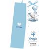 Dolplp! 50pz Segnaposto Battesimo Bimbo, Bomboniere Battesimo Maschio Segnalibri con Nastro, Allestimento Decorazioni Battesimo Bimbo Ringraziamento Addobbi Bigliettini