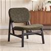 chairus Poltroncina da Salotto in Tessuto Poltrona Relax Senza Braccioli Poltroncina in Legno Sedia Imbottita per Soggiorno/Camera da Letto, Verde