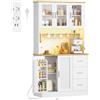 Hzuaneri Credenza Cucina, 40 x 100 x 180 cm, Bianco-Rovere
