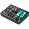 Btuty Mixer Audio Da Gioco 48V Phantom Power Interfaccia Audio RGB Light BT Plug And Play Scheda Audio Per Canto Da Tavolo Mixer Per Streaming Live Podcasting Contenuto Crea Giochi Ricaricabile