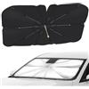 Woukksy Parasole Auto Parabrezza Interno, Pieghevole Ombrello Parasole per Auto 140x75 cm, Parasole Parabrezza Auto Girevole Protezione UV per la Maggior Parte delle Auto, SUV, Macchina