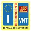 Generico 1 Coppia di Adesivi Rifrangenti per Targa Auto con Bandiera e Sigla Veneto Dimensioni Regolamentari