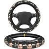 Generic Coprivolante personalizzato - Protezione per volante in neoprene elasticizzato per la maggior parte dei veicoli (38 cm) (viso)