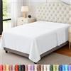 Utopia Bedding Lenzuolo senza angoli, morbido tessuto in microfibra spazzolata, resistente al restringimento e allo sbiadimento, facile da pulire, solo 1 lenzuolo piano (matrimoniale, bianco)
