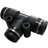 TEE con attacchi rapidi QK per microtubo 1/4" (6,35mm) - 1/4"x1/4"x1/4"
