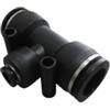 TEE RIDOTTO con attacchi rapidi per tubo QK - 16X1/4X16 mm