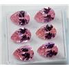 Zircone Neon Naturale 9.5Mm 6 Pezzi Forma A Pera Rosa Lotto Di Gemme_Cambogia