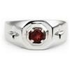 Artik Jewels Anello in Argento Sterlina 925 con Gemma di Granato Naturale per Uomo AJ778