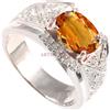 Anello In Argento Sterling 925 Con Gemma Citrina Naturale Per Uomo AJ691