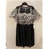 Bonprix Bianco e Nero Dettaglio IN Pizzo Midi Abito (fmn72-6)