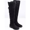 Freemans Simil Camoscio sopra Al Ginocchio Stivali IN Nero UK 5 (F968)