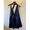 bonprix Bon Prix Bodyflirt Navy Lustrini Cravatta Schiena Mini Abito Grande - UK 18/20 (