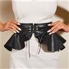 Cintura Corsetto In Vita Irregolare In Finta Pelle A Righe Per Donne