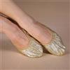Scarpe Da Balletto Per Donne In Paillettes In Finta Pelle Dorata Morbide