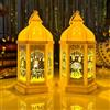 Kashyke, 2 lanterne Ramadan, decorazione islamica Ramadan, decorazione da tavolo Ramadan, decorazione da tavolo per musulmani (oro)