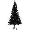 vidaXL Albero di Natale con Supporto Decorazione Natalizia Addobbi Feste Abete Pino Sintetico Festoni Ornamenti Pianta Artificiale Nero 150 cm PVC