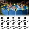 WDKXCN Set di 10 luci solari per piscina con fascette per cavi, illuminazione fluorescente bianca calda, 4,5 cm, per bordo piscina, recinzione, giardino, piscina, bar, decorazione per feste