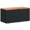 vidaXL Contenitore Giardino Nero 110x50x54cm Polyrattan e Legno Acacia