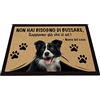 BAGEYOU Zerbino Personalizzato con Il Mio Cane Amore Border Collie Non Hai Bisogno di Bussare Sappiamo già Che Ci Sei Tappetino 90 x 60 cm
